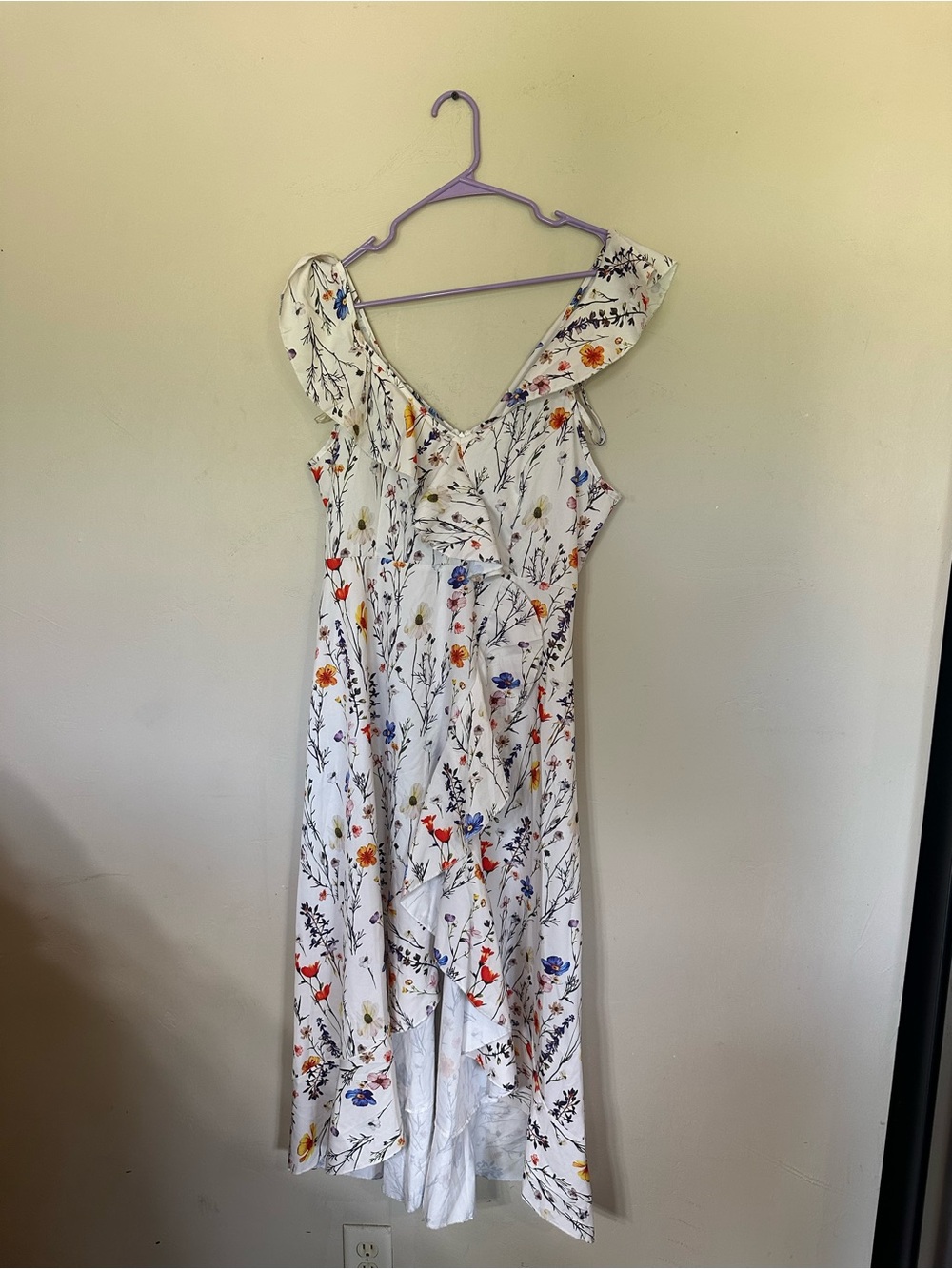 SHEIN White Off-Shoulder Sunflower Print Midi Dress - Picture 2 of 4